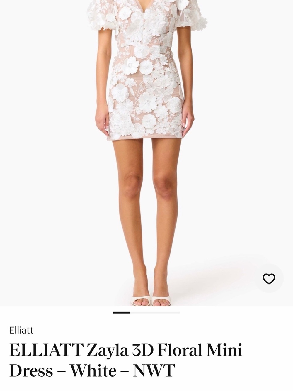 Elliatt White 3D Floral Mini Skirt
